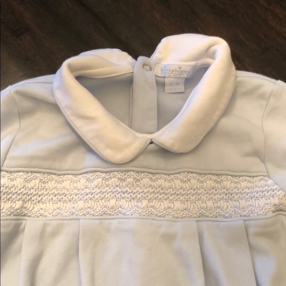 Kissy Kissy smocked onesie